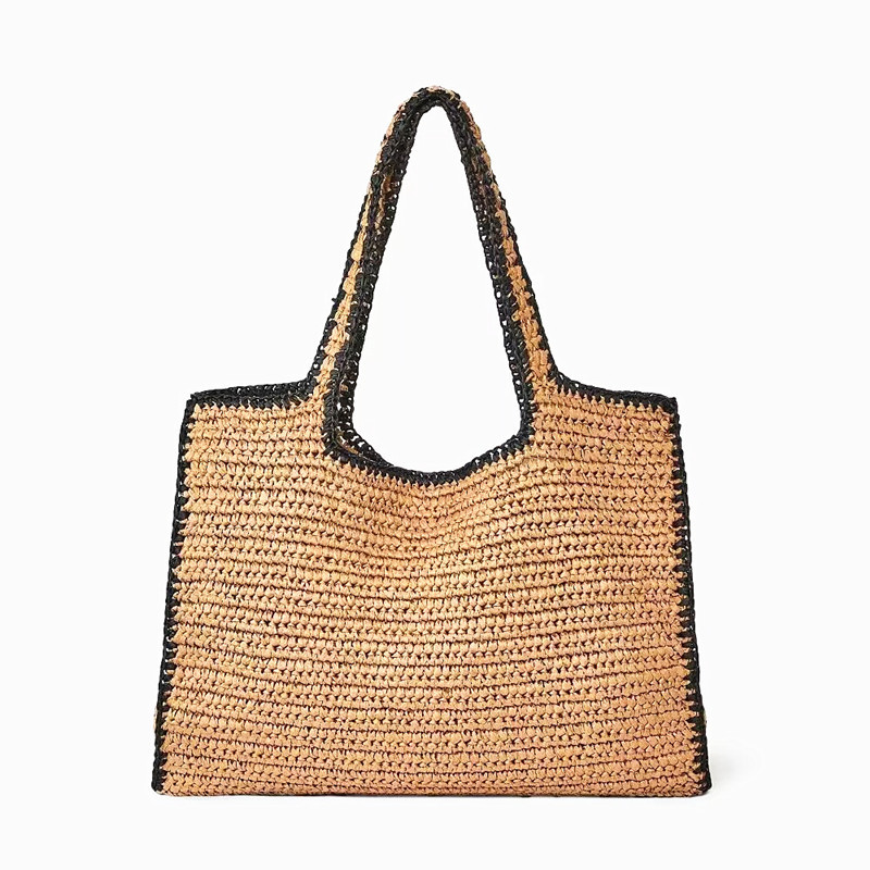 Crochet Bag Raffia - القش المنسوجة حمل الحقائب للنساء الكتف