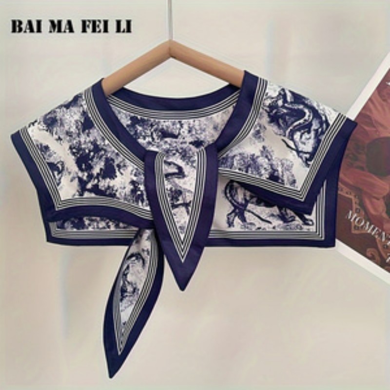 Blouse Off Shoulder - وشاح حريري متعدد الاستخدامات للنساء، مناسب