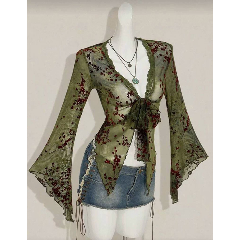 قمصان شبكية زهرية عتيقة الطراز - مراجعة Romper Floral Print وسعره