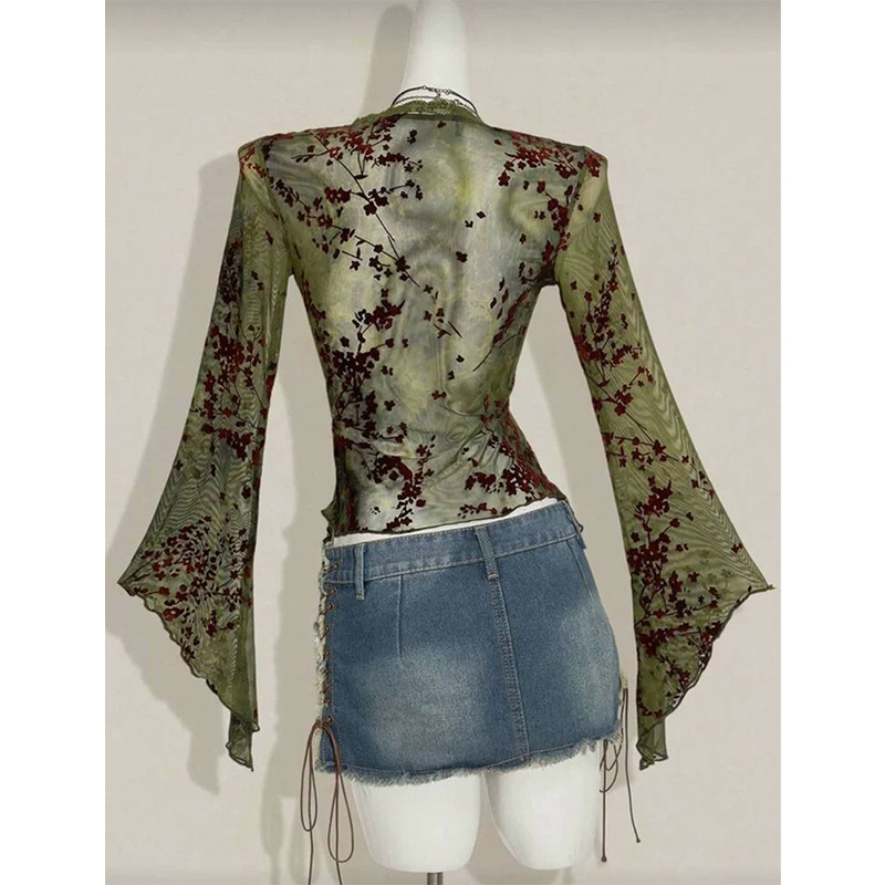 قمصان شبكية زهرية عتيقة الطراز - مراجعة Romper Floral Print وسعره