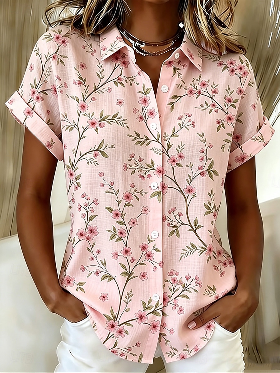 قميص نسائي بيج مزين بطباعة زهو - مراجعة Romper Floral Print وسعره