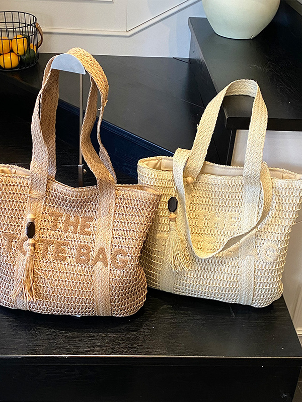 حقيبة يد نسائية كبيرة السعة مص - مراجعة Crochet Bag Raffia وسعره